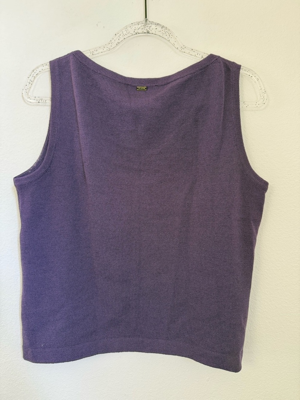 St. John Top Knit Santana Lavender Purple Sleeveless Tank Top Wool Blend Size M - Picture 4 of 8